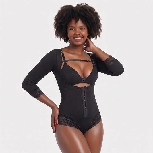 BODY FAJA STRAPPLE CON ENCAJE MANGA 3/4